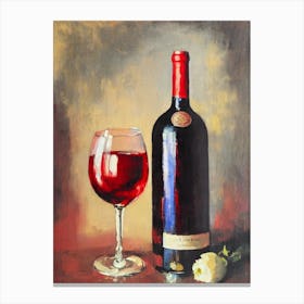 Merlot Rosé Oil Painting Cocktail Poster Canvas Print