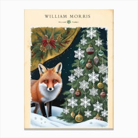 William Morris Christmas Fox 4 Canvas Print