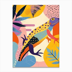 Colourful Rainbow Lizard Modern Abstract Illustration 1 Canvas Print