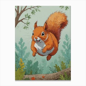 Squirrel In The Woods 4 Canvas Print