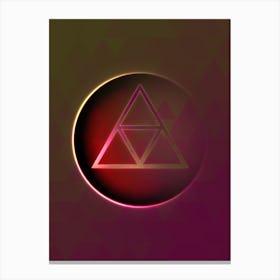 Geometric Neon Glyph on Jewel Tone Triangle Pattern 209 Canvas Print