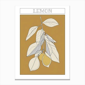 Lemon Tree Minimalistic Drawing 2 Poster Canvas Print