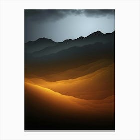 Desert Landscape At Night Canvas Print