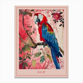 Floral Animal Painting Macaw 2 Poster Canvas Print
