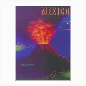 Mexico Volcano Vintage Travel Poster Canvas Print