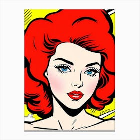 Bold Strokes: A Woman’s Beauty in Comic Book ColorsPop Woman Canvas Print