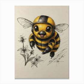 Bee Drawing Canvas Print