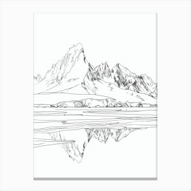 Vinson Massif Antarctica Line Drawing 8 Canvas Print