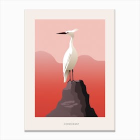 Minimalist Cormorant 4 Bird Poster Canvas Print