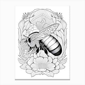 Hibernation Bee 2 William Morris Style Canvas Print