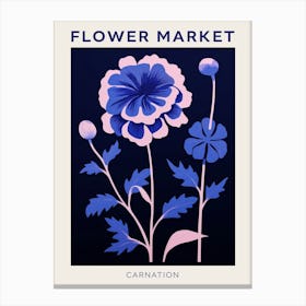 Blue Flower Market Poster Carnation 1 Canvas Print