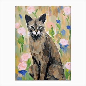 A Siamese Cat Painting, Impressionist Painting 4 Canvas Print