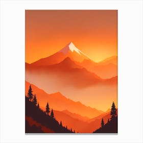 Misty Mountains Vertical Composition In Orange Tone 217 Canvas Print