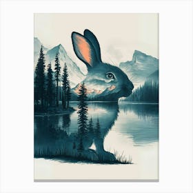 Rabbit In The Forest Canvas Print