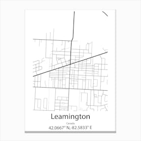 Leamington,Canada Minimalist Map Canvas Print