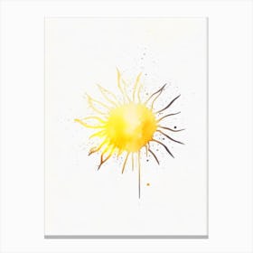 Sun Symbol Minimal Watercolour Canvas Print