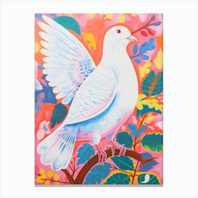 Colourful Bird Painting Dove 2 Canvas Print