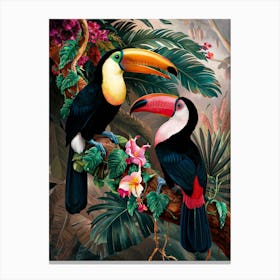 Toucans In Tropical Forest Canvas Print