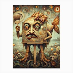 The Surreal Symphony of the Abyss: A Canvas's Twisted Tale Canvas Print