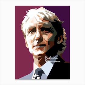 Roberto Mancini Italian Serie A Legendary Retro Football Canvas Print