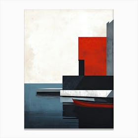 Boat In The Water, Minimalism 1 Canvas Print