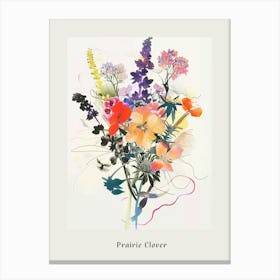 Prairie Clover 4 Collage Flower Bouquet Poster Canvas Print