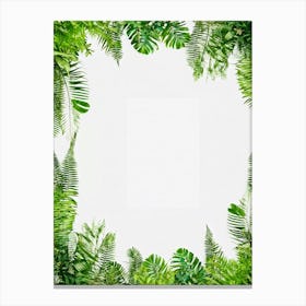 Nature Fern Square Hipster Blank Floral Blue Exotic Pastel Modern Fashion Plant Style T (5) Canvas Print