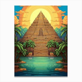 Great Pyramid Of Giza Pixel Art 1 Canvas Print