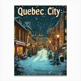 Aihrgdesign A Mid Century Modern Travel Poster For Quebec City 2 Canvas Print