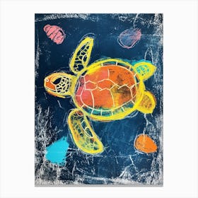 Sea Turtles & Shells Doodle Canvas Print