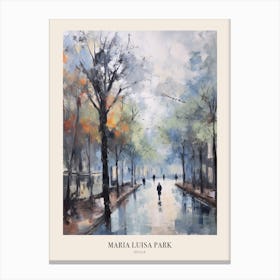 Winter City Park Poster Maria Luisa Park Seville Spain 2 Canvas Print