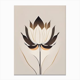 Giant Lotus Retro Minimal 4 Canvas Print