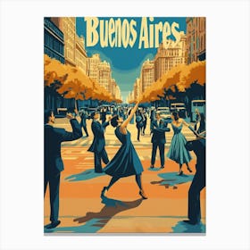 Aihrgdesign A 1970s Inspired Travel Poster For Buenos Aires Canvas Print