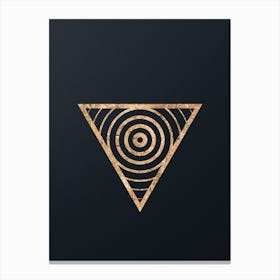 Geometric Gold Glyph Abstract on Dark Teal n.0472 Canvas Print