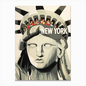 New York, Head Of Statue Of Liberty Canvas Print