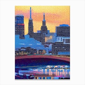 Nashville, City Us  Pointillism Canvas Print