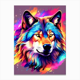 Colorful Wolf 1 Canvas Print