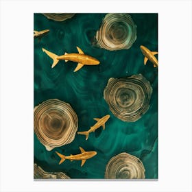 Sharks In The Water 1 Canvas Print