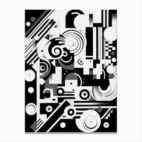 Illusion Abstract Black And White 5 Canvas Print
