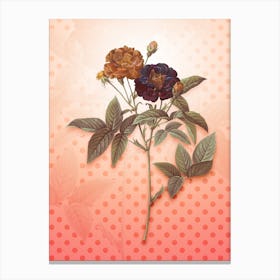 Van Eeden Rose Vintage Botanical in Peach Fuzz Polka Dot Pattern n.0112 Canvas Print