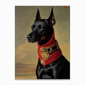 Manchester Terrier Renaissance Portrait Oil Painting Canvas Print