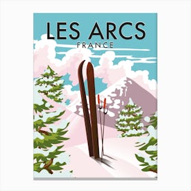 Les Arcs France Ski travel poster Canvas Print