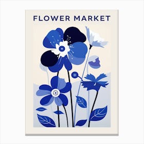Blue Flower Market Poster 2 Canvas Print