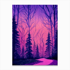 Abstract Purple Forest At Sunset Canvas Print