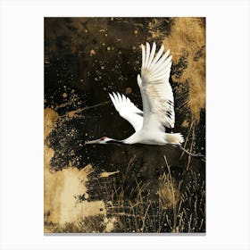 Flying Crane Effect Collage 4 Canvas Print