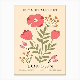 Flower Market London 2 Canvas Print