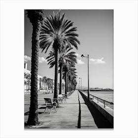 Limassol, Cyprus, Mediterranean Black And White Photography Analogue 3 Canvas Print