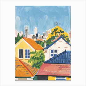 Travel Poster Happy Places Perth 1 Canvas Print