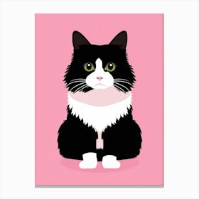 Black And White Cat 6 Canvas Print