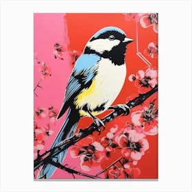 Andy Warhol Style Bird Carolina Chickadee 2 Canvas Print